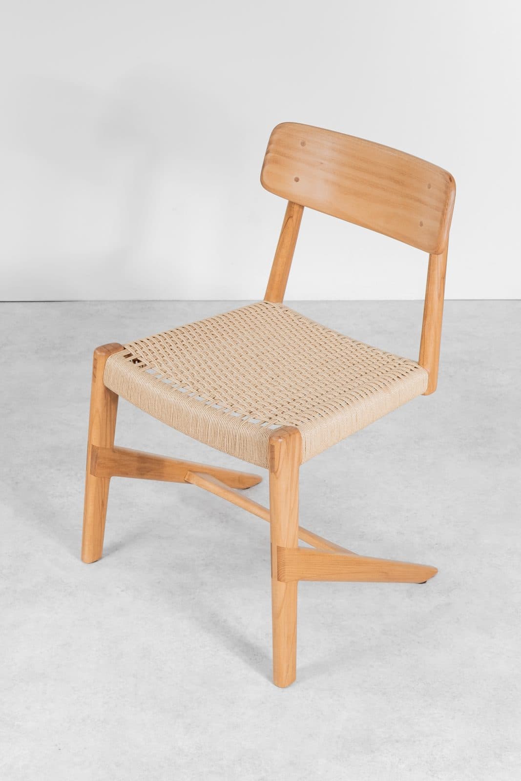 Chair with a woven seat by Emiel Blockeel