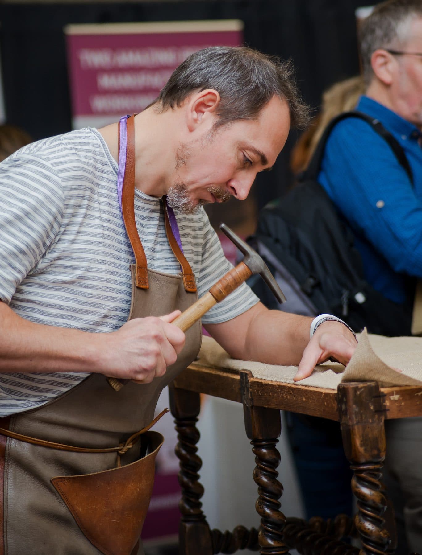 A live demonstration at the Festival of Upholstery 2026