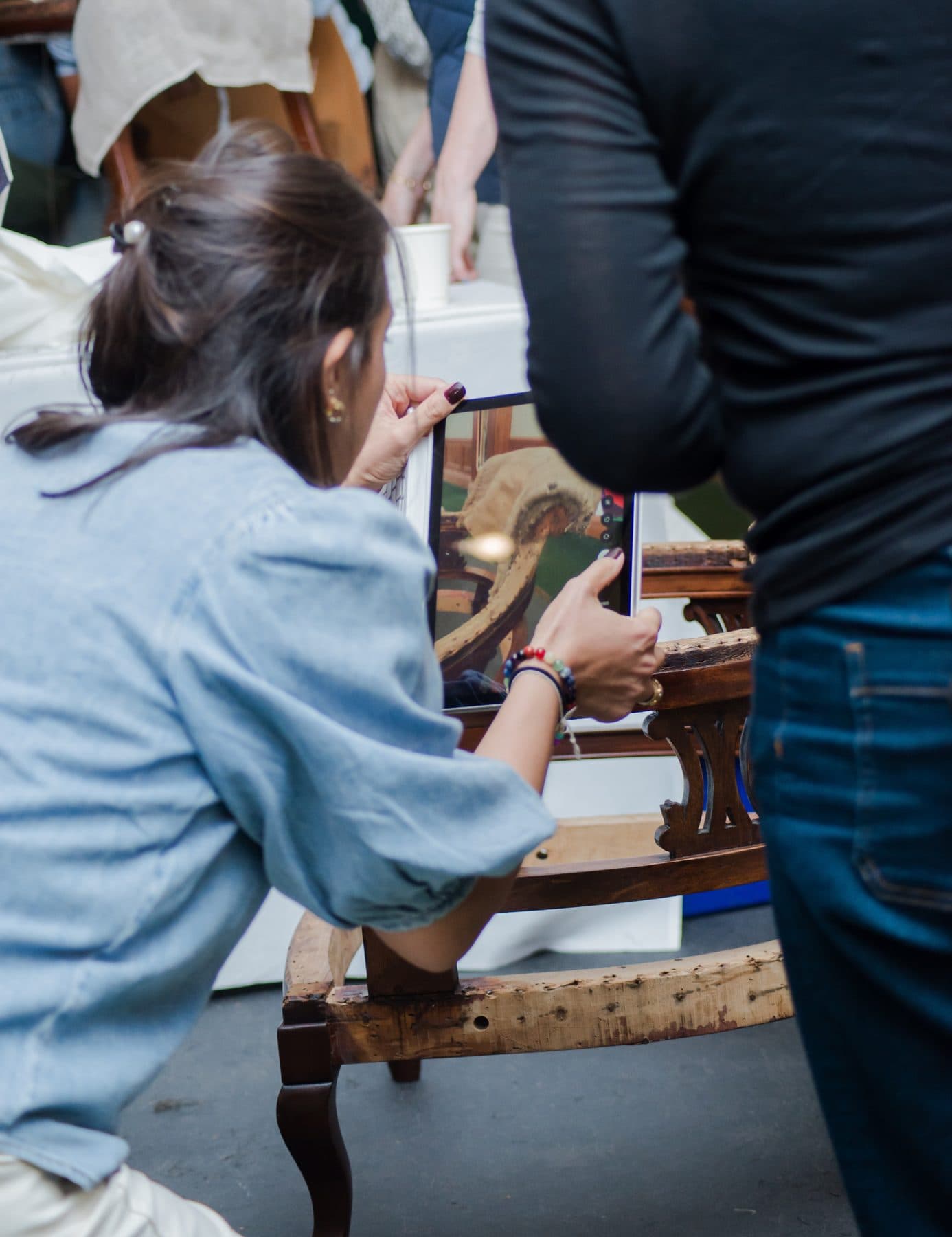Close work at a demonstration bench