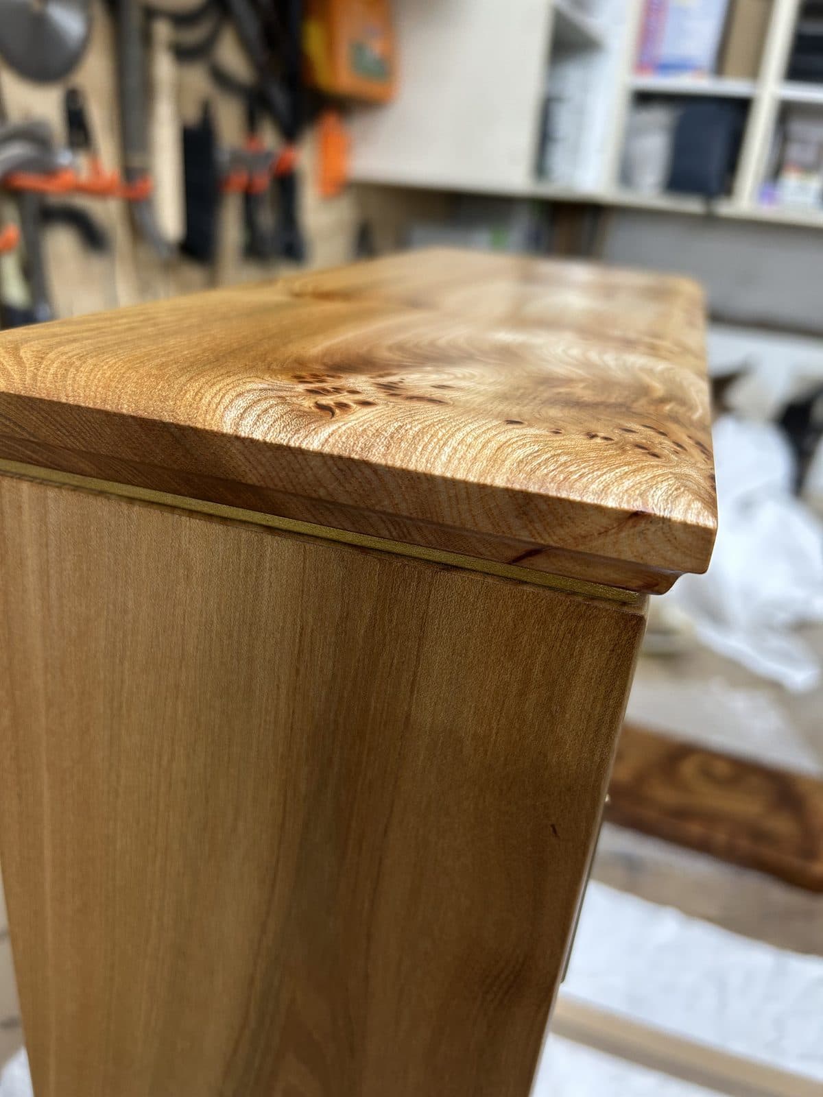 Side detail of the finished cabinet