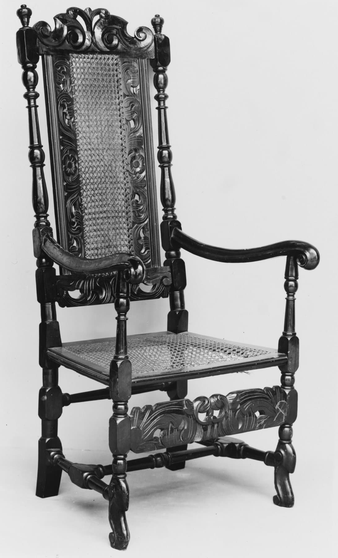 Cane armchair, 1690–1710, British